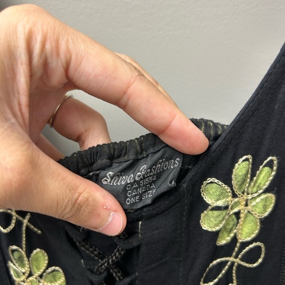 Shiva Fashions Black & Green Midi Summer Dress - Picture 5 of 6